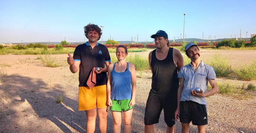 Wolle, Anna, Conrad und Christian (v.l.n.r.) steht die Motivation ins Gesicht geschrieben!